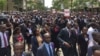 Kenyan lawyers march through streets of Nairobi to protest the alleged extrajudicial killing by police of their colleague, Willie Kimani, his client and their taxi driver, July 6, 2016. (J. Craig/VOA)