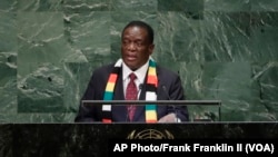 Emmerson Mnangagwa à la 73e l'Assemblée Générale des Nations Unies, le 26 septembre 2018. 