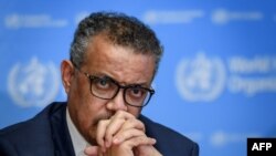 WHO Director-General Tedros Adhanom Ghebreyesus attends a daily press briefing on the new coronavirus at the WHO headquarters on March 2, 2020, in Geneva.