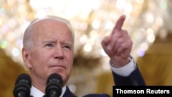 Le présiden Joe Biden répond aux questions des journalistes à la Maison Blanche, Washington DC, le 11 août 2021.