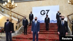 G-7 foreign ministers convene in London for the first face-to-face meeting in two years, May 4, 2021. (Stefan Rousseau/Pool via Reuters) 