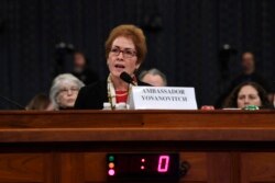 Former U.S. Ambassador to Ukraine Marie Yovanovitch testifies before the House Intelligence Committee on Capitol Hill in Washington, Nov. 15, 2019.