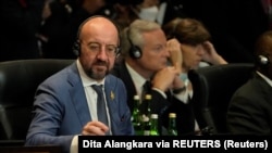 2022年11月15日，欧洲理事会主席米歇尔在G20峰会上。