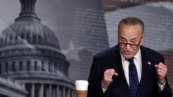 Pemimpin Mayoritas Senat Chuck Schumer, yang berasal dari Partai Demokrat, dalam sebuah kesempatan pada 11 Agustus 2021. (Foto: AFP)