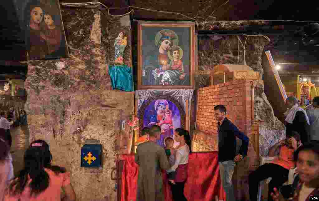 The cave, where the holy family is believed to have stayed, is the main sight to visit in the monastery. Sunday, August 18, 2019. 