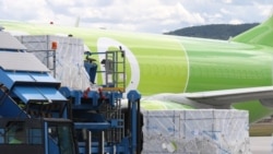 A plane with 500,000 doses of Sinopharm vaccine from China landed at Sarajevo Airport, Sarajevo, Bosnia and Herzegovina, on August 6, 2021.