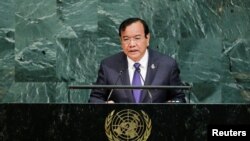 Menteri Luar Negeri Prak Sokhon berbicara dalam Sidang Umum PBB ke 72