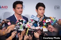 Director Ananda Everingham and actor Mario Maurer at the IOM X Press Launch for "Prisana," Sept. 15, 2015. (IOM)