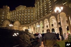 FILE - A photo of the the Ritz-Carlton Hotel taken in Riyadh, Saudi Arabia, Jan. 23, 2016.
