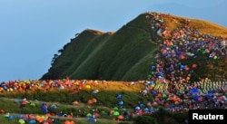 More than 15,000 campers from around the world attended an international camping festival in Jiangxi province, China, September 2013.