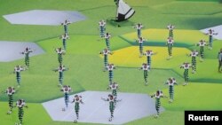 FILE - Artists perform during the opening of the World Cup at the Luzhniki Stadium, Moscow, Russia, on June 14, 2018. (REUTERS/Maxim Shemetov)