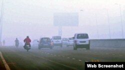 Pollution levels are worse in winter when calm weather conditions leaves the toxic haze hanging low over the city.