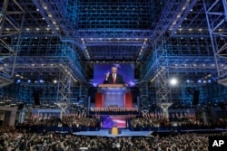 John Podesta, campaign chairman, announces that Democratic presidential nominee Hillary Clinton will not be making an appearance at Jacob Javits Center in New York, Wednesday, Nov. 9, 2016 as the votes are still being counted.