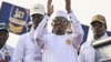 (FILES) Chad's transitional president and presidential election candidate Mahamat Idriss Deby Itno acknowledges the crowd at the Place des Nations during final presidential election campaign rally in N'Djamena on May 4, 2024.
