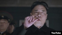 김정은 북한 국방위원회 제1위원장 암살 작전을 그린 미국 코미디 영화 '인터뷰' 예고편 중 한 장면.