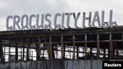 سالن کنسرت «کروکوس» در حومه مسکو که روز جمعه ۳ فروردین هدف حمله داعش خراسان قرار گرفت 