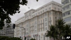 Hotel Copacabana Palace di Rio de Janeiro, Brasil, April 9, 2020. 