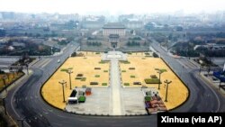 中国陕西西安为新冠防疫封城后的西安城景象。（2021年12月23日）