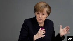 Kanselir Jerman Angela Merkel di Berlin (20/3).