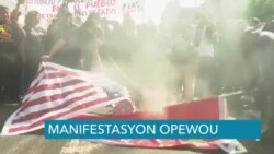 Manifestan Pran Lari Pewou nan Moman Lidè yo tap Rive pou Asiste Somè APEC la 