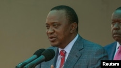 Le président sortant kényan Uhuru Kenyatta délivre un discours à Nairobi, Kenya, 14 août 2017.