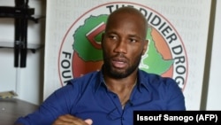 Didier Drogba au siège de sa fondation, le 16 janvier 2018.