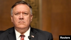 美国国务卿蓬佩奥在参议院作证。（2020年7月30日）