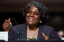 Duta Besar AS untuk PBB Linda Thomas-Greenfield di Capitol Hill, Washington, 27 Januari 2021.