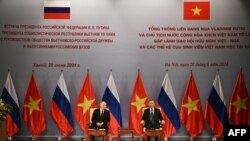 Shugaban kasar Rasha Vladimir Putin da shugaban kasar Vietnam To Lam a Hanoi Opera House, Hanoi Yuni 20, 2024.