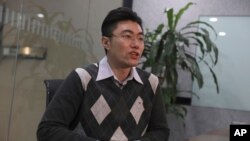 Zhang Dongshuo, lawyer for Robert Lloyd Schellenberg, speaks during an interview in Beijing, Jan. 15, 2019. 