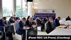 Ba ministres ya Egypte, Ethiopie mpe Sudan na masolo mpo na matata ma barrage Renaissance etongami likolo na ebale ya Nil, Kinshasa, 6 avril 2021. (Panel RDC UA-Press)