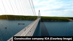 Cây cầu rộng nhất thế giới Yavuz Sultan Selim trong phác họa trên máy tính.