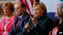 Democratic presidential candidate Hillary Clinton speaks during a campaign stop in Charleston, West Virginia, May 3, 2016.