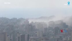 برخاستن دود درپی ادامه حملات هوایی ارتش اسرائیل به بیروت 