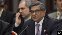 Indian Foreign Minister S.M. Krishna delivers a speech, July 8, 2012
