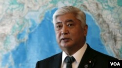 日本前防卫大臣中谷元（2016年2月7日资料图片）