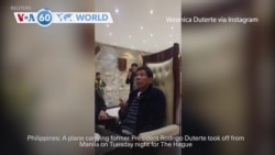 VOA60 World - Plane carrying arrested ex-President Duterte leaves Manila en route to The Hague