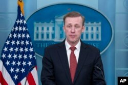 제이크 설리번 백악관 국가안보보좌관이 9일 미일 정상회담 관련 브리핑을 하고 있다.