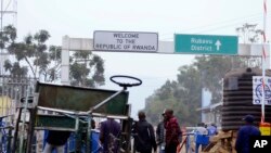 A view of the Poids Lourd checkpoint on the border between Congo and Rwanda, Aug. 1, 2019.