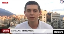 American journalist Cody Weddle speaks in Caracas, Venezuela, January 2019 in this picture grab obtained from a social media video.