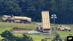 미군이 한국 성주에 배치한 사드(THAAD) 고고도미사일방어체계 발사대.