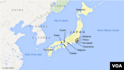 Peta Jepang.