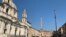 An empty Piazza Navona in Rome. (Photo: Sabina Castelfranco /VOA)