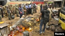 'Yansanda a wurin da Bam ya fashe.