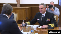 Komandant Komande združenih snaga NATO Robert Burk na sastanku sa predsednikom Srbije 