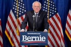 Democratic presidential candidate Senator Bernie Sanders speaks to the press after loosing much of super Tuesday to former Vice President Joe Biden the previous night, in Burlington, Vermont on March 11, 2020.