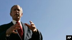 L'ancien président républicain George W. Bush en Corée du Nord le 14 octobre 2006.