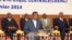 Chadian President Idriss Deby delivers his opening remarks at the special summit of the 10-nation Economic Community of Central African States (ECCAS) in Ndjamena on January 9, 2014 to tackle the sectarian violence wracking the Central African Republic. 