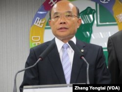 民进党主席苏贞昌(美国之音张永泰拍摄)