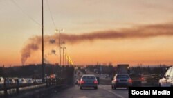 Təbriz elektrik stansiyasından qalxan qalın tüstü